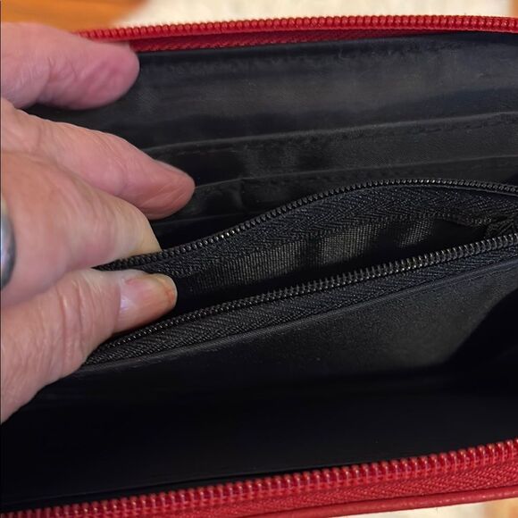 Kenneth Cole Reaction Red Wallet with Silver Studs NWOT - Picture 5 of 7